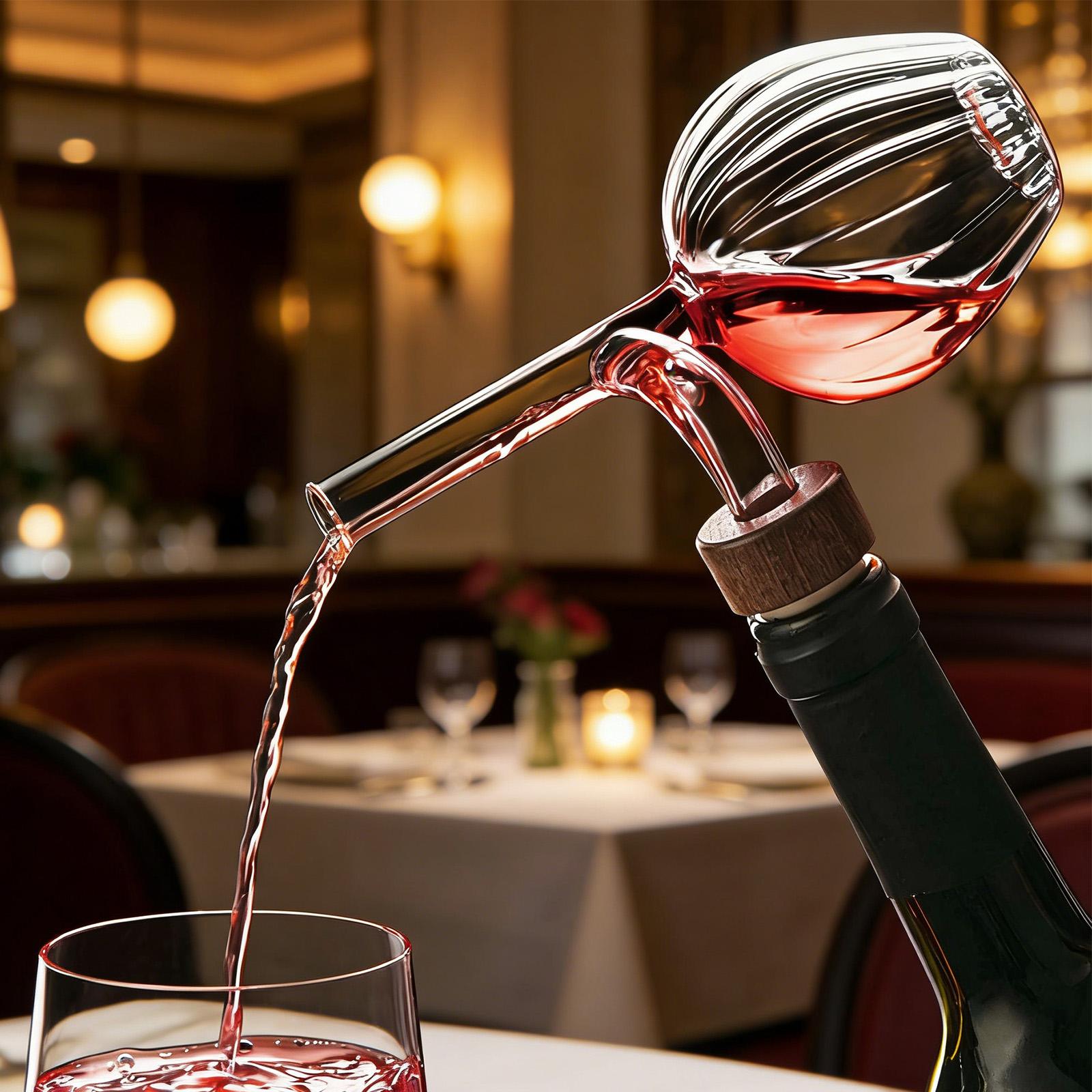 Decantador Transparente Vermel - Wine Aerator Pour avaliação e preço